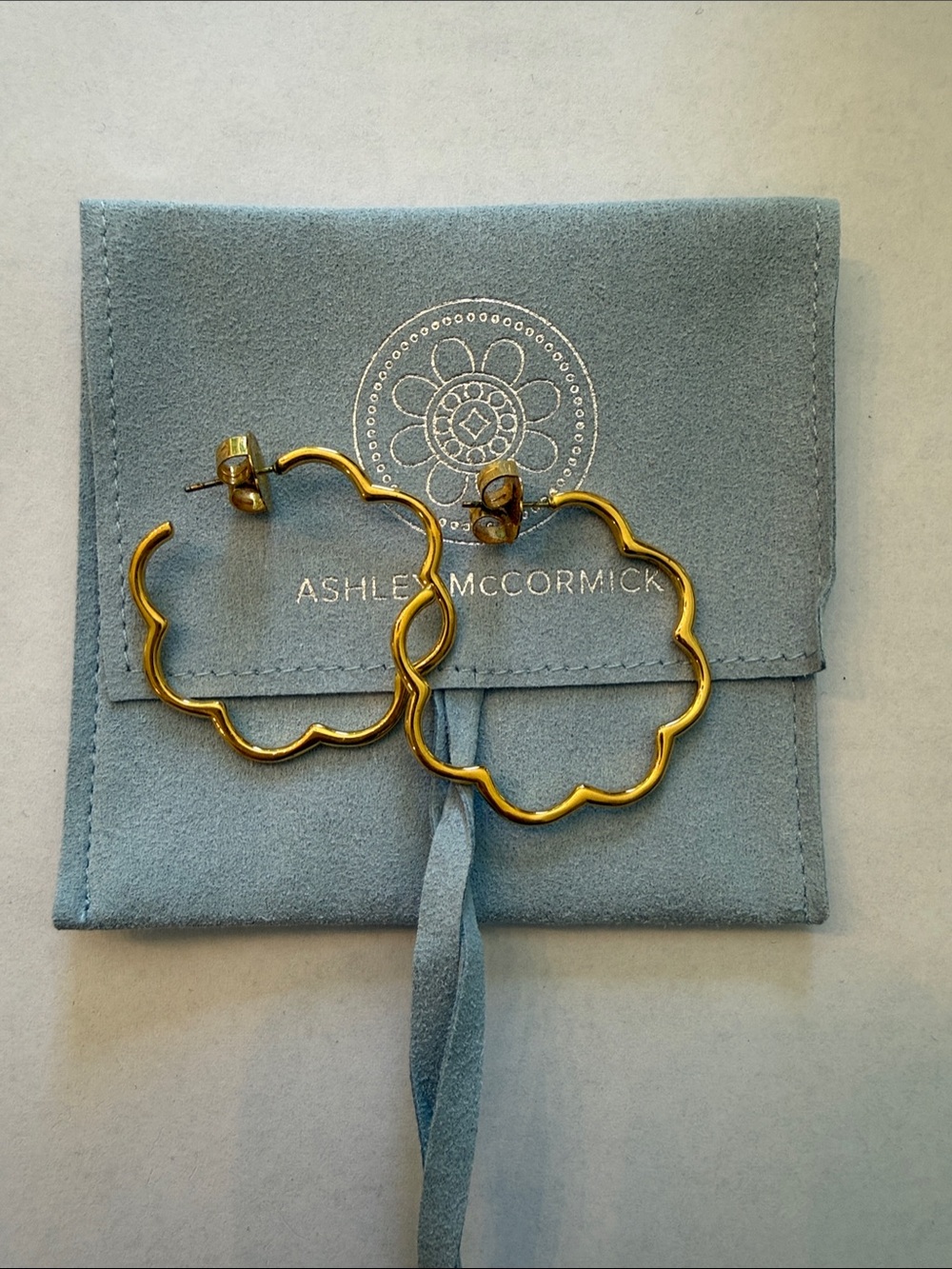 Ashley McCormick Gold Scalloped Hoop Earrings